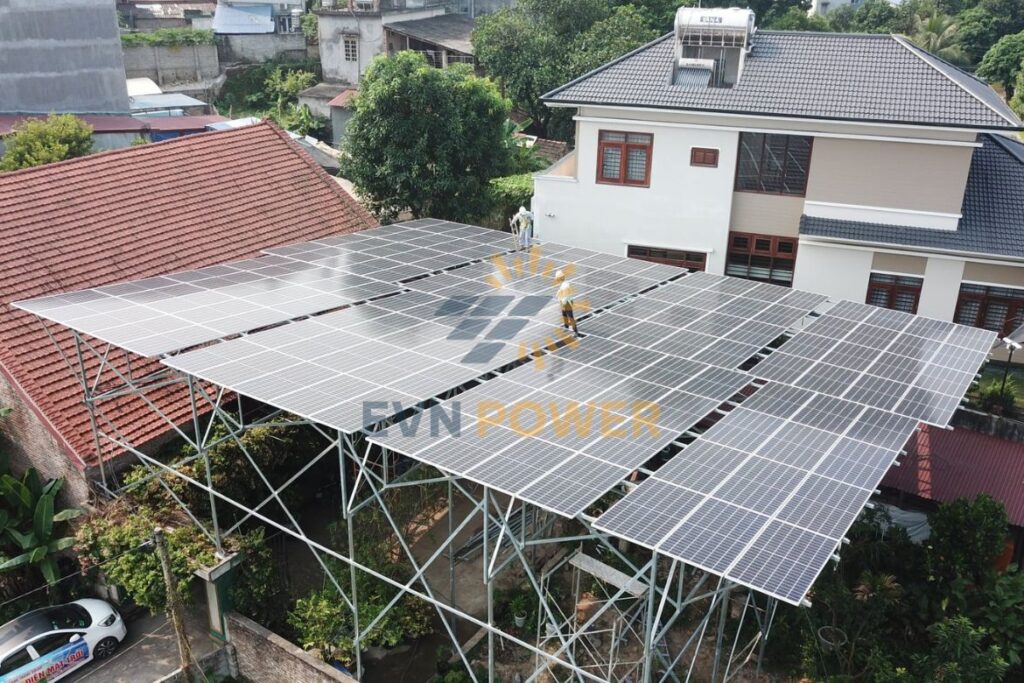 Quá trình lắp đặt hệ thống điện mặt trời 62kw tại Thái Nguyên