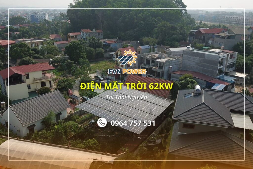 Dự án điện mặt trời hệ 62kW tại Thái Nguyên