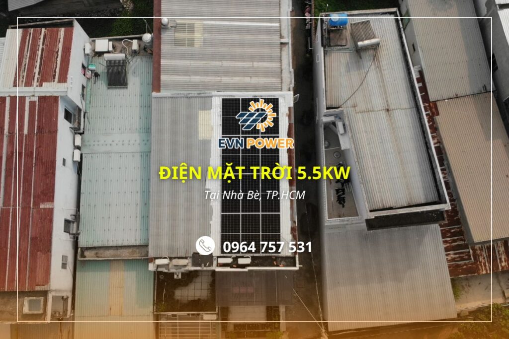 Điện mặt trời hệ 5.5kW tại Nhà Bè, TP.HCM